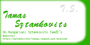 tamas sztankovits business card